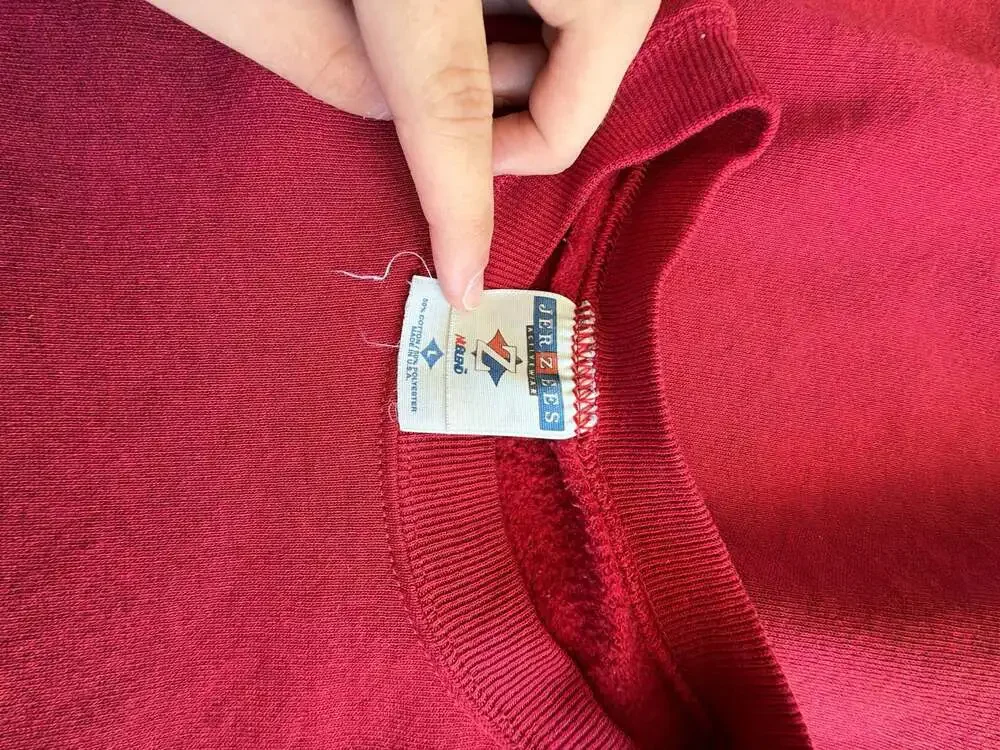 Vintage Jerzees Activewear Red Plain Crewneck Sweatshirt Made in USA Size Large